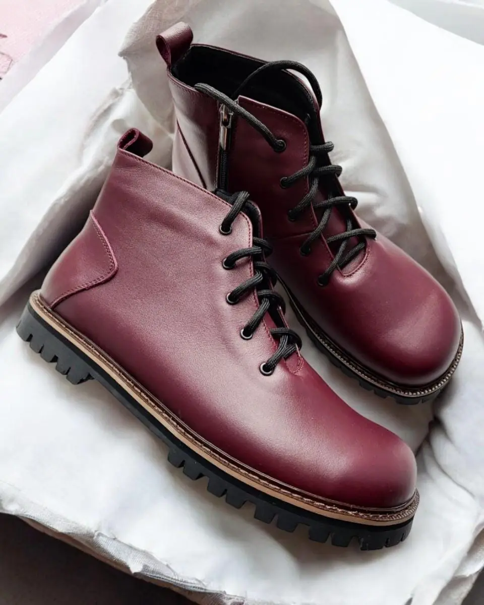 Handmade Women Winter Boots Anatomical Leather Suede Ankle