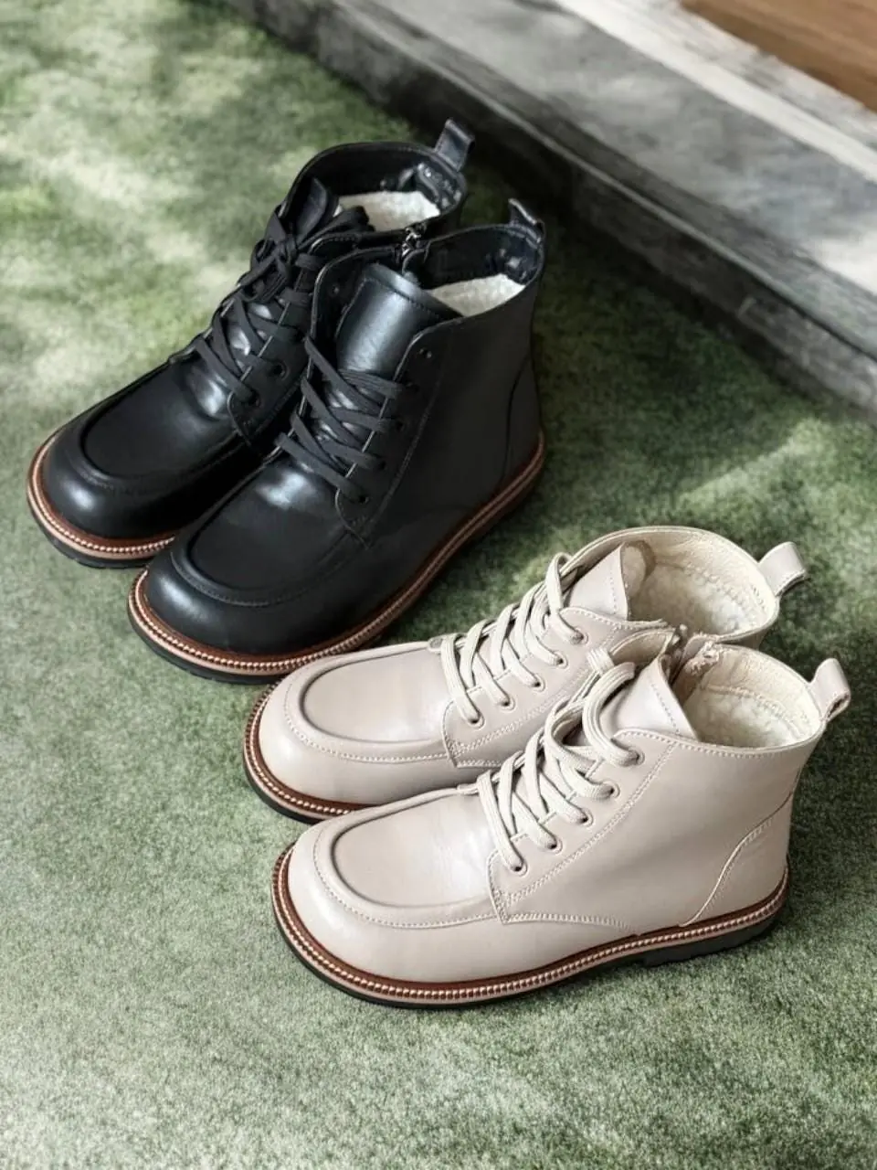 Brown Leather Winter Boots Handmade Anatomical Ankle Boots