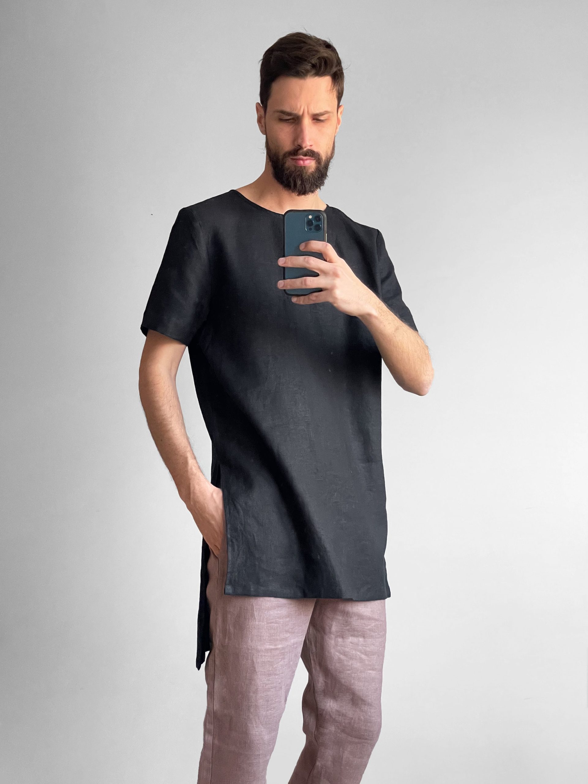 Maxi Mens Linen T Shirt Basic For Men Nan