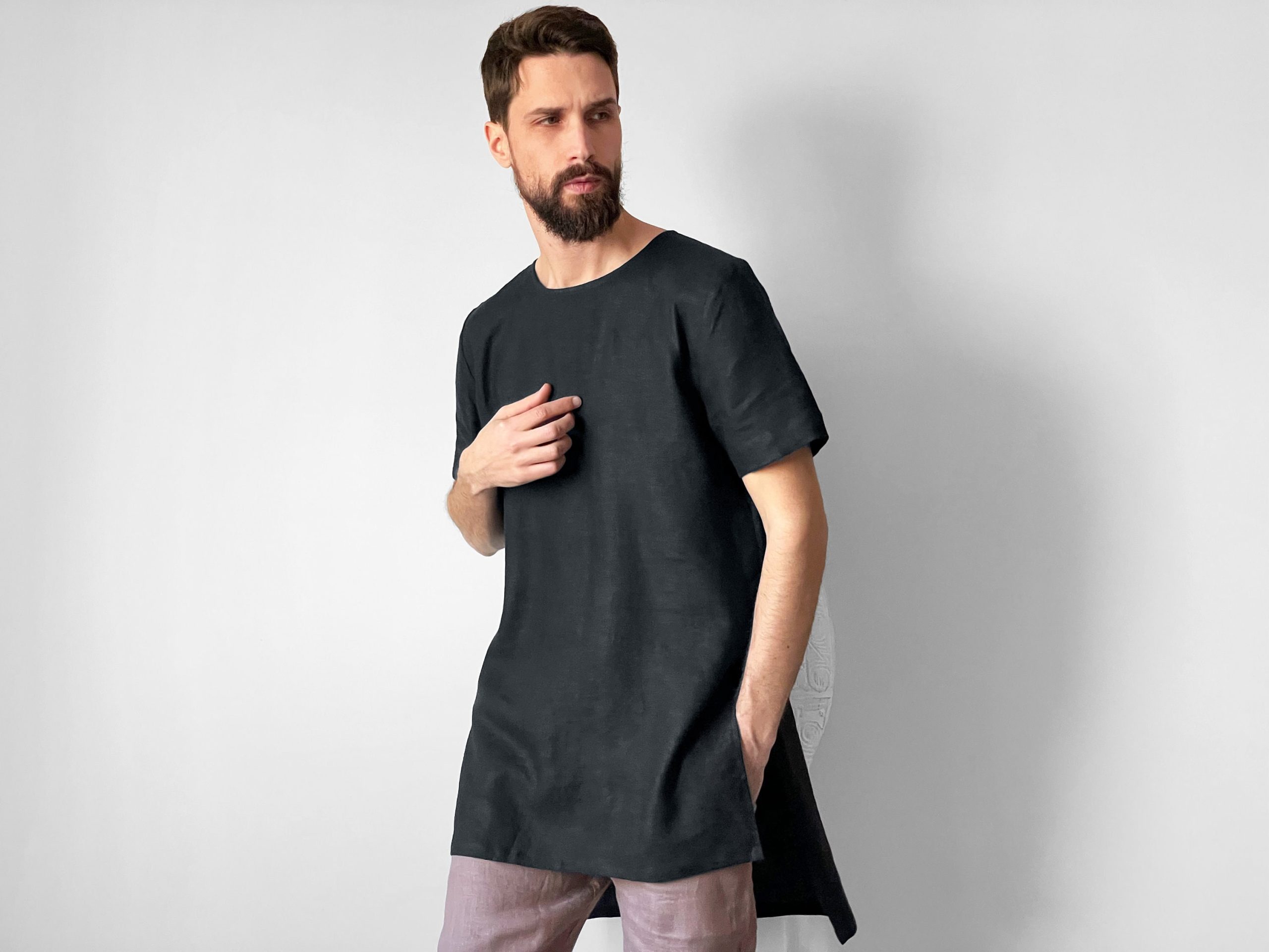 Maxi Mens Linen T Shirt Basic For Men Nan