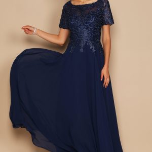 Short Sleeve Mother Of The Bride Formal Dress