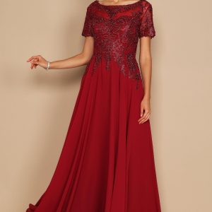 Short Sleeve Mother Of The Bride Formal Dress