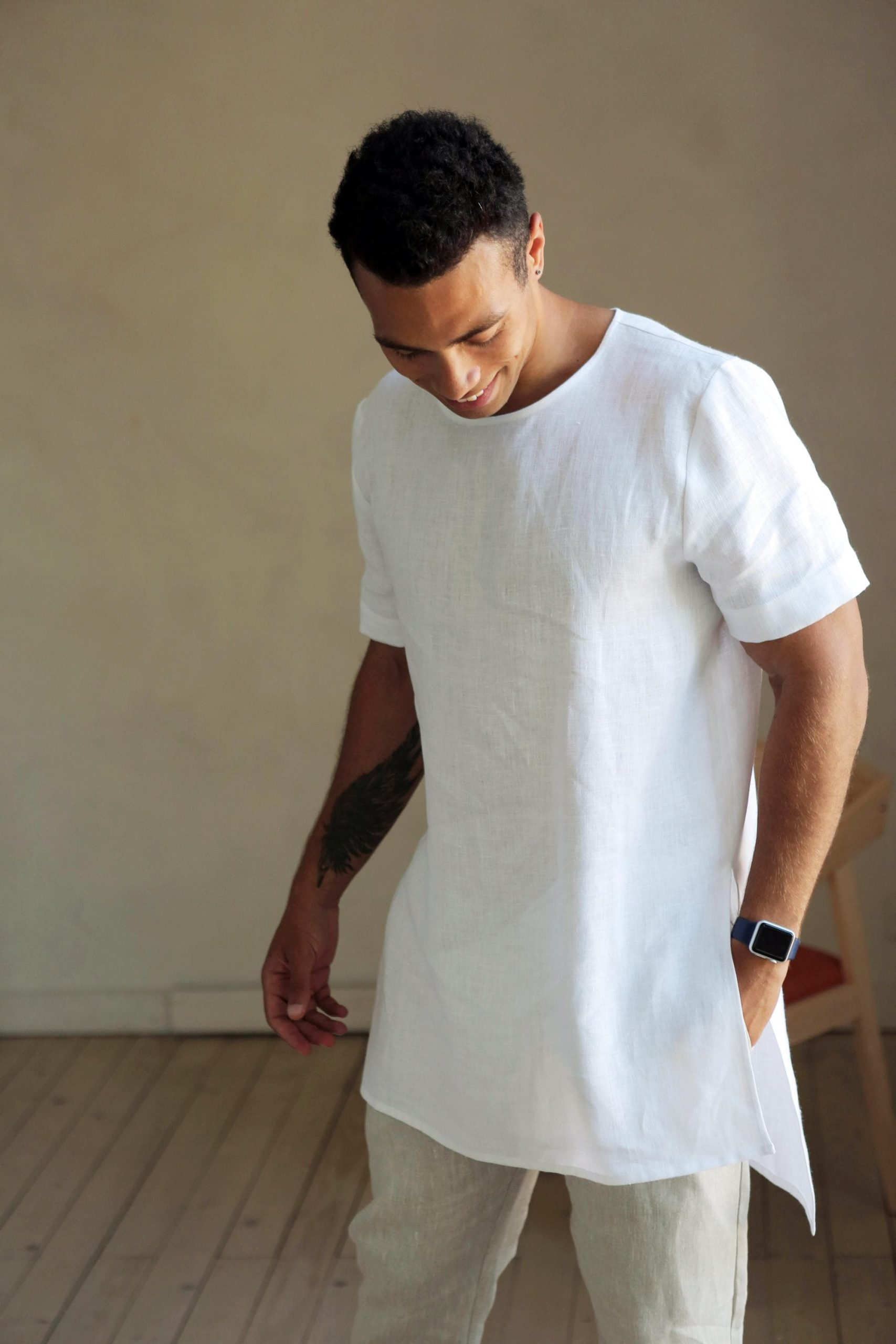Maxi Mens Linen T Shirt Basic For Men