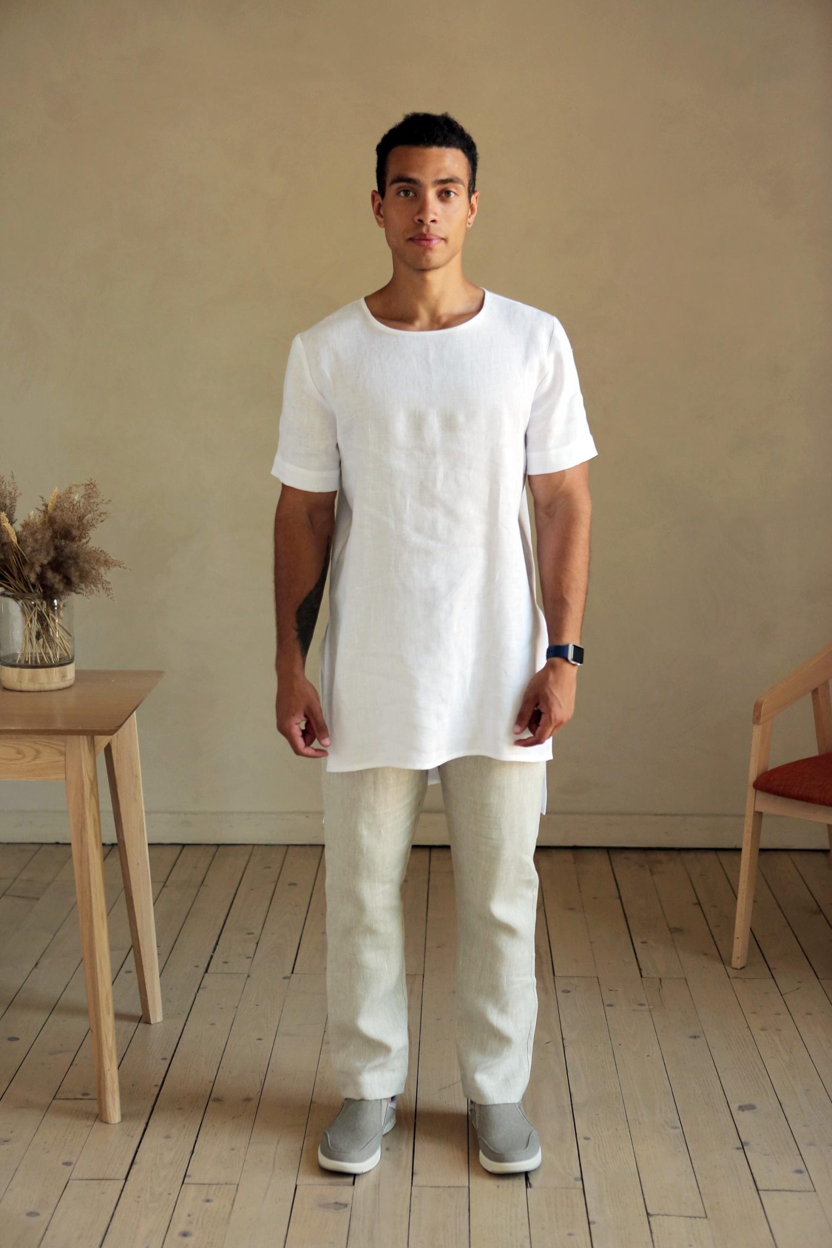 Maxi Mens Linen T Shirt Basic For Men