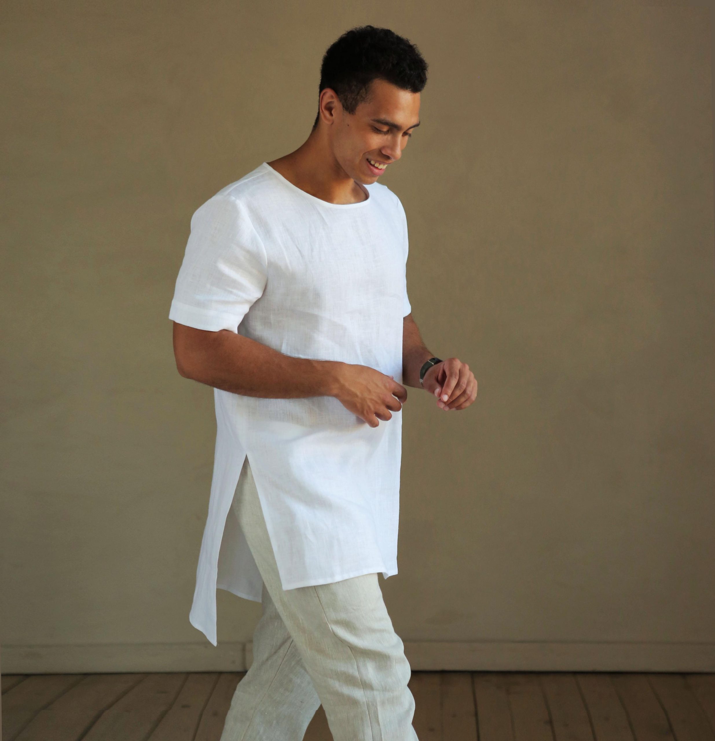 Maxi Mens Linen T Shirt Basic For Men