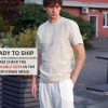 Mens Linen T Shirt Narrow Neck Summer For