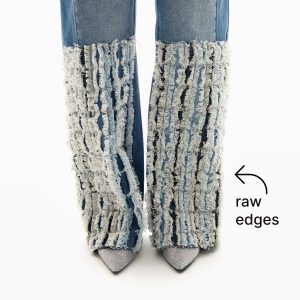 Upcycled Patchwork Jeans: Reworked Denim Midrise Baggy Wide