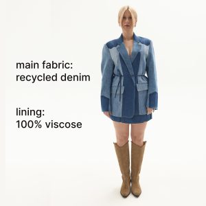 Upcycled Denim Patchwork Blazer: Women's Jean Jacket